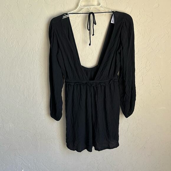 ASOS black low V‎ romper size 6 neck tie - Picture 1 of 5